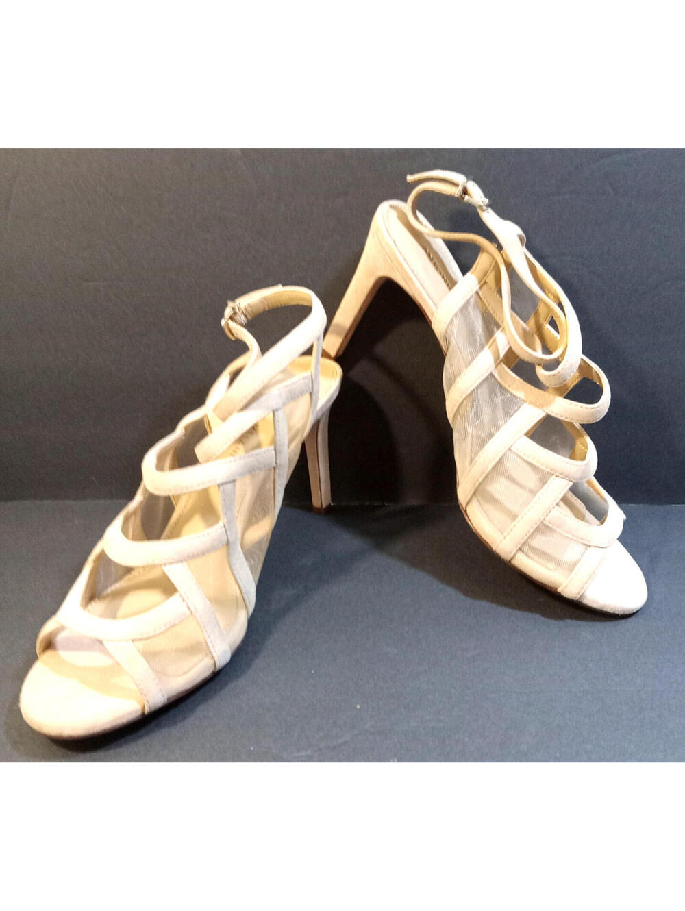 Antonio Melani Mikkie Heel Sandals Womens Size 11M Tan Strappy Leather Suede